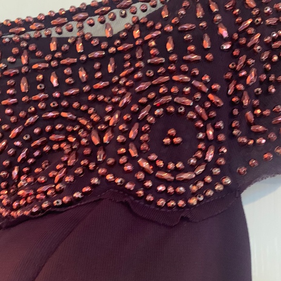 Dark Purple Beaded Gown - Picture 4 of 14